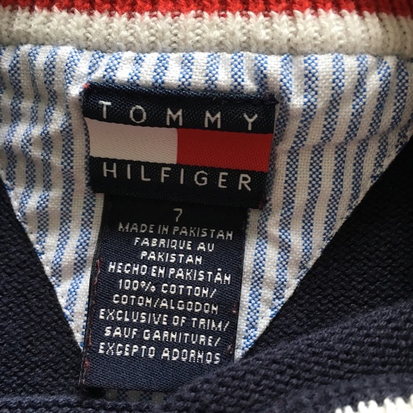 Tommy Hilfiger Sweater size 7 boys red navy blue - Picture 3 of 4